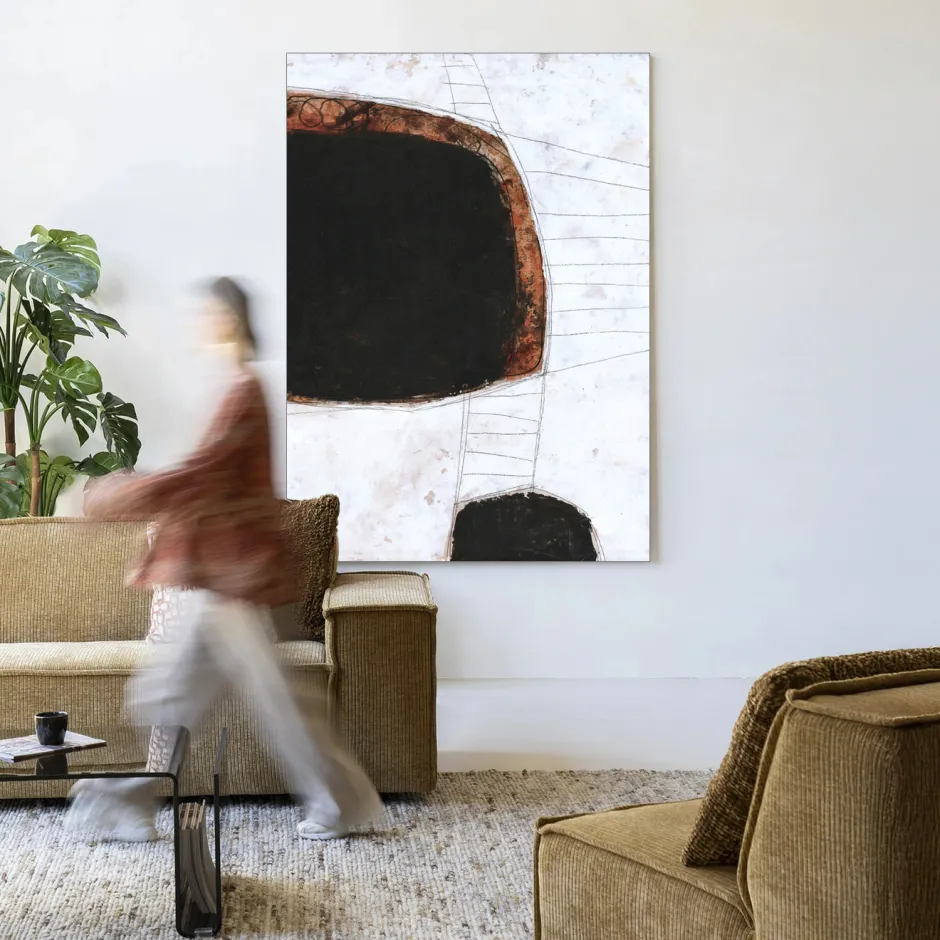 Urban Cotton Wandkleed Abstract 11 in maat en frame naar keuze* Wandkleden