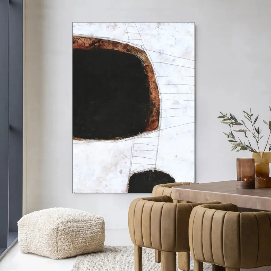 Urban Cotton Wandkleed Abstract 11 in maat en frame naar keuze* Wandkleden