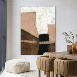 Urban Cotton Wandkleed Abstract 9 in maat en frame naar keuze* Wandkleden