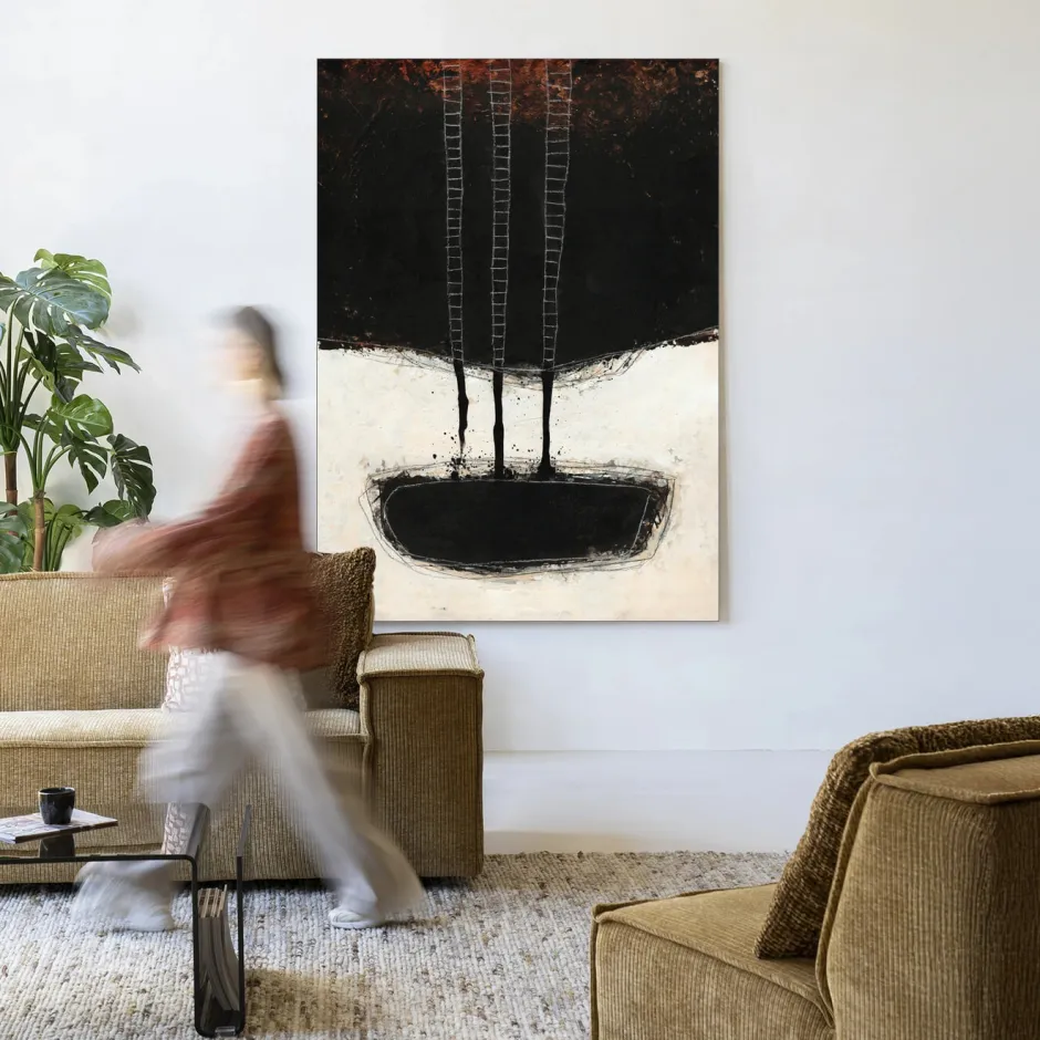Urban Cotton Wandkleed Abstract 15 in maat en frame naar keuze* Wandkleden