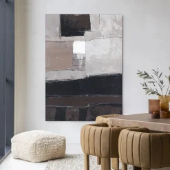 Urban Cotton Wandkleed Abstract 4 in maat en frame naar keuze* Wandkleden