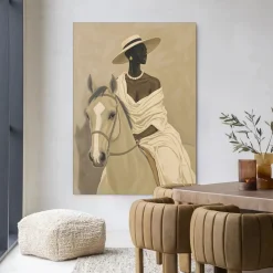 Urban Cotton Wandkleed Amazone in maat en frame naar keuze* Wandkleden