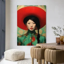 Urban Cotton Wandkleed Amy in maat en frame naar keuze* Wandkleden