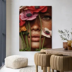 Urban Cotton Wandkleed Anemone in maat en frame naar keuze* Wandkleden