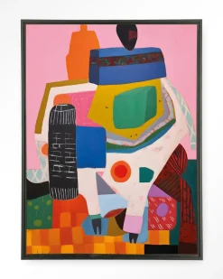 Urban Cotton Wandkleed Battle Of Colour in maat en frame naar keuze* Wandkleden