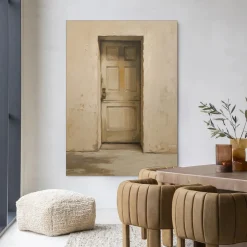 Urban Cotton Wandkleed Beige Door in maat en frame naar keuze* Wandkleden