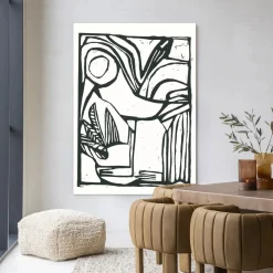 Urban Cotton Wandkleed Vogel in maat en frame naar keuze* Wandkleden