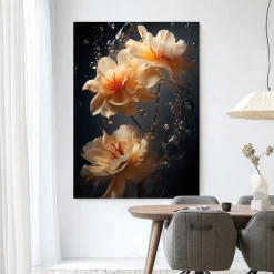 Urban Cotton Wandkleed Waterflower Dark in maat en frame naar keuze* Wandkleden