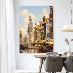 Urban Cotton Wandkleed Amsterdam in maat en frame naar keuze* Wandkleden