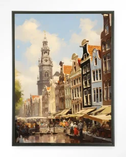 Urban Cotton Wandkleed Amsterdam in maat en frame naar keuze* Wandkleden