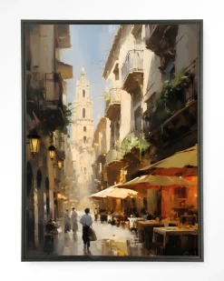 Urban Cotton Wandkleed Barcelona in maat en frame naar keuze* Wandkleden