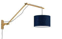 GOOD&MOJO Wandlamp Andes Naturel, Ø32cm, Bamboe en Eco linnen* Wandlampen