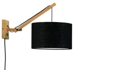GOOD&MOJO Wandlamp Andes Naturel, Small, Bamboe en Eco linnen* Wandlampen