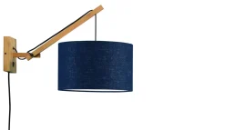 GOOD&MOJO Wandlamp Andes Naturel, Small, Bamboe en Eco linnen* Wandlampen