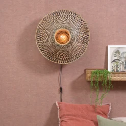 GOOD&MOJO Wandlamp Bali Rond, Bamboe* Wandlampen