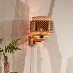 GOOD&MOJO Wandlamp Bhutan Bamboe, 25cm* Wandlampen