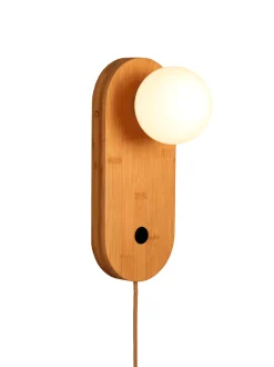 GOOD&MOJO Wandlamp Java Bamboe en glas, kleur* Wandlampen