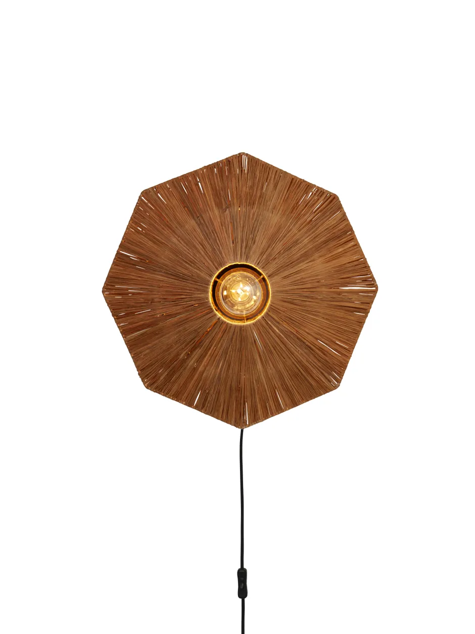 GOOD&MOJO Wandlamp Panama Raffia, kleur* Wandlampen