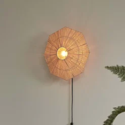 GOOD&MOJO Wandlamp Panama Raffia, kleur* Wandlampen