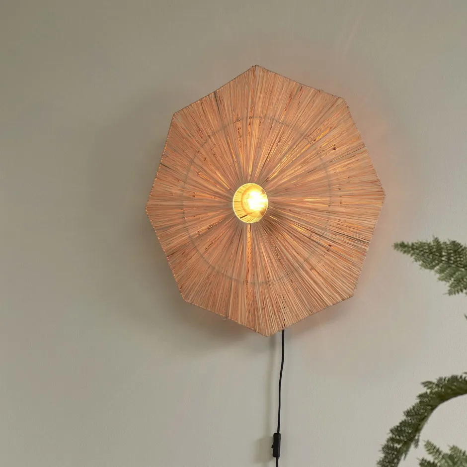 GOOD&MOJO Wandlamp Panama Raffia, kleur* Wandlampen