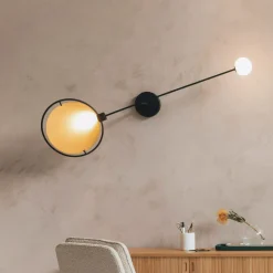 Zuiver Wandlamp Sirius 125cm breed, kleur Zwart/Goud* Wandlampen