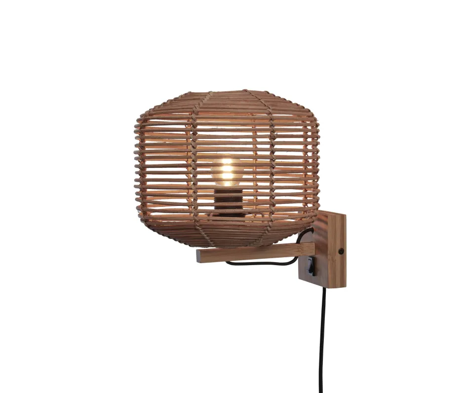 GOOD&MOJO Wandlamp Tanami Rotan, 25cm* Wandlampen