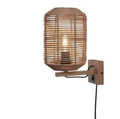 GOOD&MOJO Wandlamp Tanami Rotan, 18cm* Wandlampen