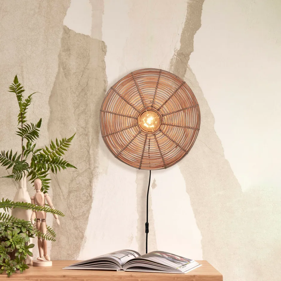 GOOD&MOJO Wandlamp Tanami Rotan, 40cm* Wandlampen