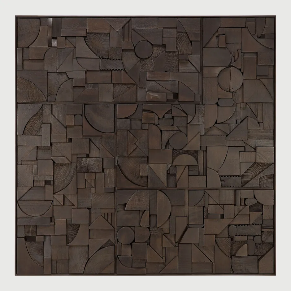 Ethnicraft Wandpaneel Bricks Teakhout, 100 x 100cm* Wandpanelen