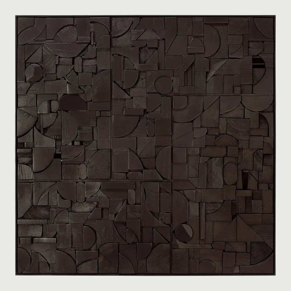 Ethnicraft Wandpaneel Bricks Teakhout, 100 x 100cm* Wandpanelen