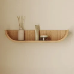 Kave Home Wandplank Salaya Essen, 60cm* Badkameraccessoires|Wandrekjes & Wandplanken