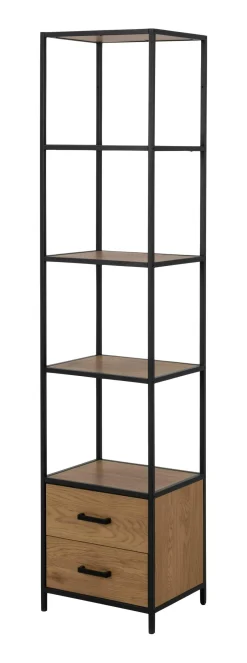 Bendt Wandrek Holger Met 2 lades, Eiken en metaal, 185 x 42cm* Wandrekken & Wandkasten