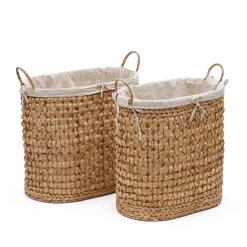 Kave Home Wasmand Tressa Natuurvezel, Set van 2 stuks* Badkameraccessoires|Potten & Manden