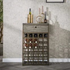 LifestyleFurn Wijnkast Dishon Antiek Brass, Voor 30 flessen* Wijnkasten & Wijnrekken