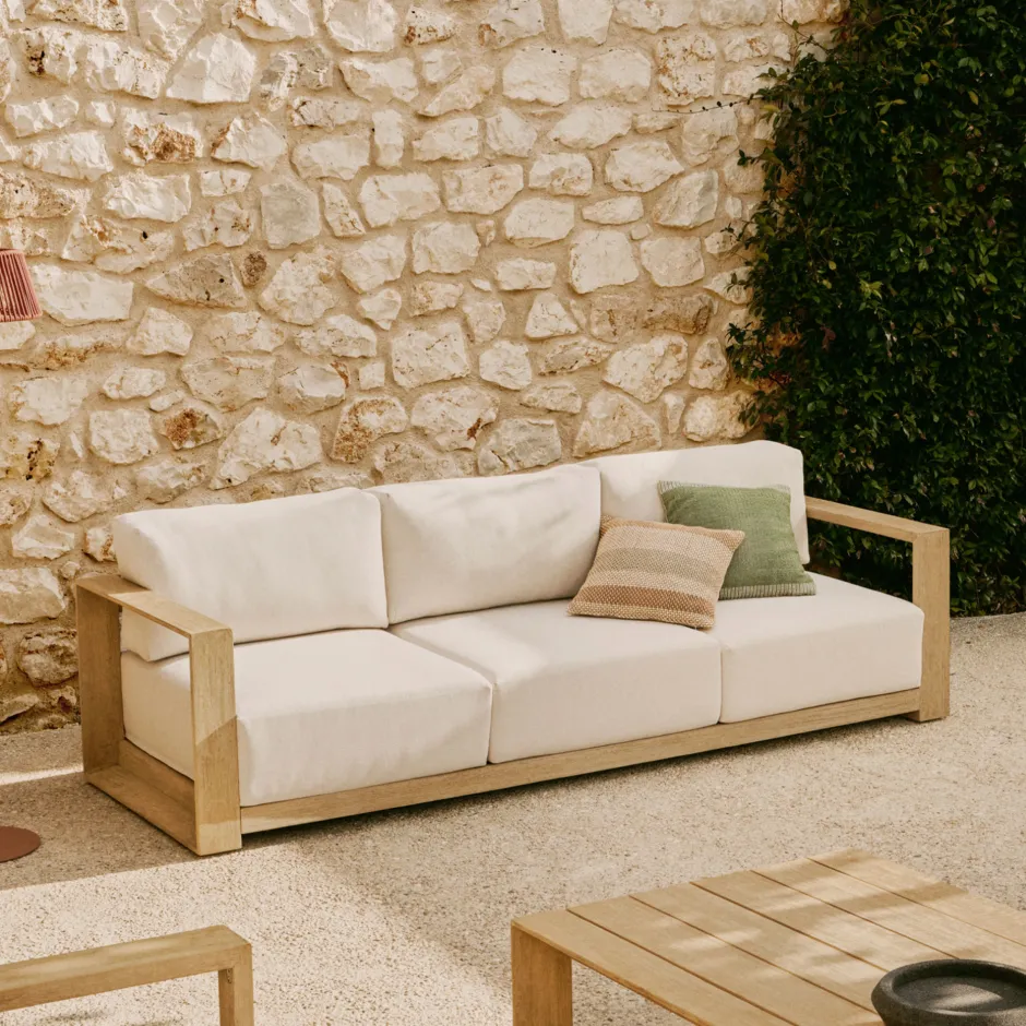 Kave Home 2-zits Loungebank Ambra Acaciahout* Tuinbanken