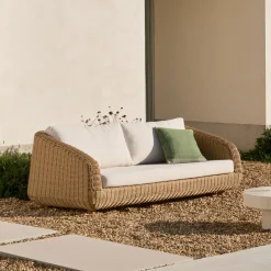 Kave Home 3-zits Loungebank Meria Rattan* Tuinbanken