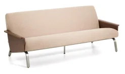 Kave Home 3-zits Bank Amsen Stof en eiken* Rechte Bank