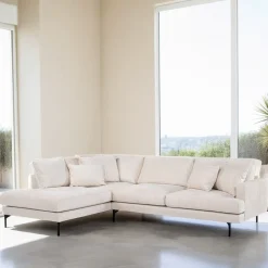 BASE 3-zits Loungebank Faithe Chenille, kleur Naturel* Loungebank