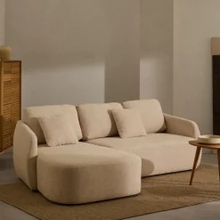 Kave Home 3-zits Lounge Slaapbank Laira Chenille, kleur Beige* Slaapbank|Slaapbanken, Slaapstoelen & Vouwbedden