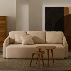 Kave Home 3-zits Slaapbank Laira Chenille, kleur Beige* Slaapbank|Slaapbanken, Slaapstoelen & Vouwbedden