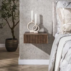 LifestyleFurn Zwevend Nachtkastje Alania Met 1 lade, Acaciahout* Nachtkastjes|Nachtkastjes