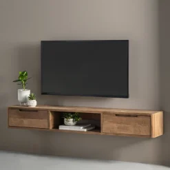 DTP Home Zwevend TV-meubel Bliss Teakhout, Met lades* Tv-Meubel Hout