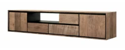 DTP Home Zwevend TV-meubel Metropole Teakhout, 195cm* Tv-Meubel Hout
